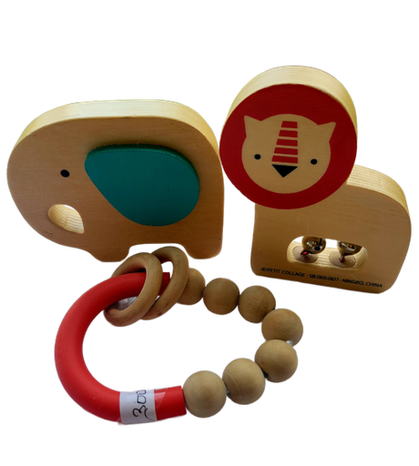 Wooden Baby Rattle Set